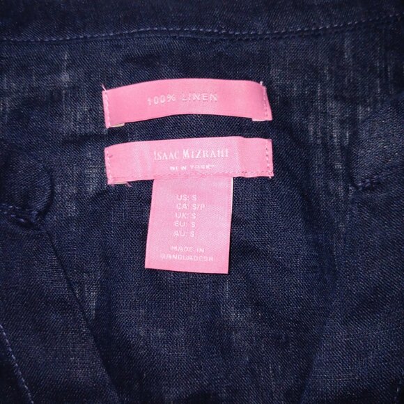 ISAAC MIZRAHI LINEN BUTTON DOWN SHIRT - Picture 3 of 5
